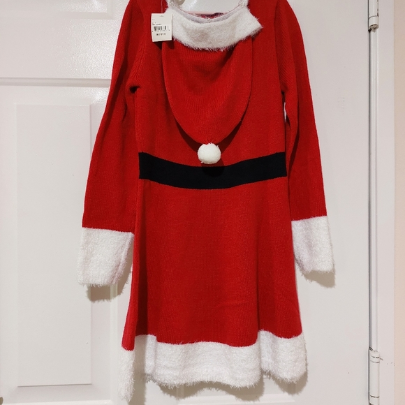 SANTA GIRLS 2 PIECE SWEATER DRESS / CAP NWT - Picture 3 of 13